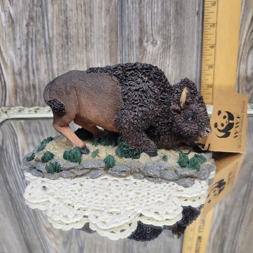 Vintage World Wildlife Fund Buffalo or Bison, Resin Figurine
